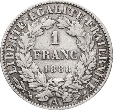 1 франк 1888 Франция