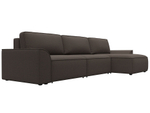 Диван угловой Лига-048 НПБ лонг, Амур 05 коричневый, Рогожка, 128485