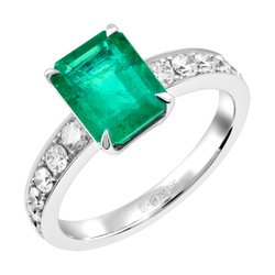 Кольцо с Изумрудом и бриллиантами, R0081-4/1