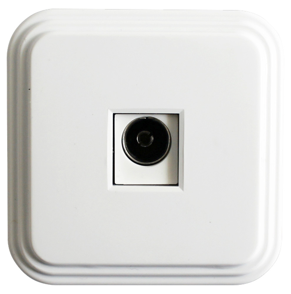 Розетка телевизионная 1-местная STEKKER, PST00-20-20 (ТР-01), 75 Ом, 5-862МГц, белый 39705