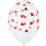 Шар шелкография кристалл 14 Сердца красные (25шт)