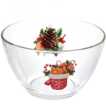 Салатник стеклянный 1750мл «Зимняя фантазия» 6 видов