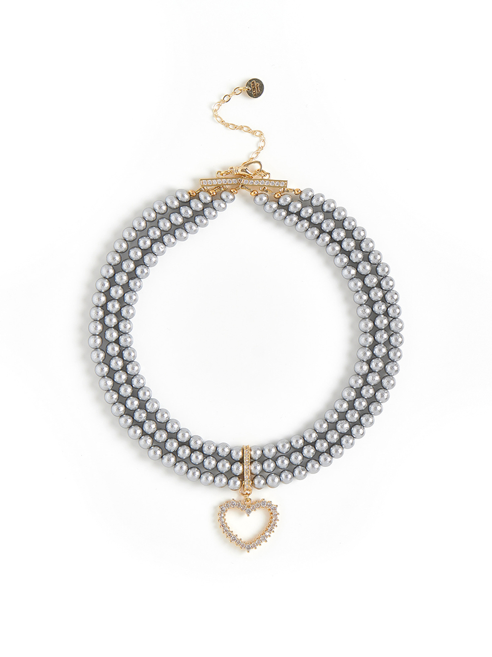 Чокер "Delicacy" cotton pearl Dark Grey Gold