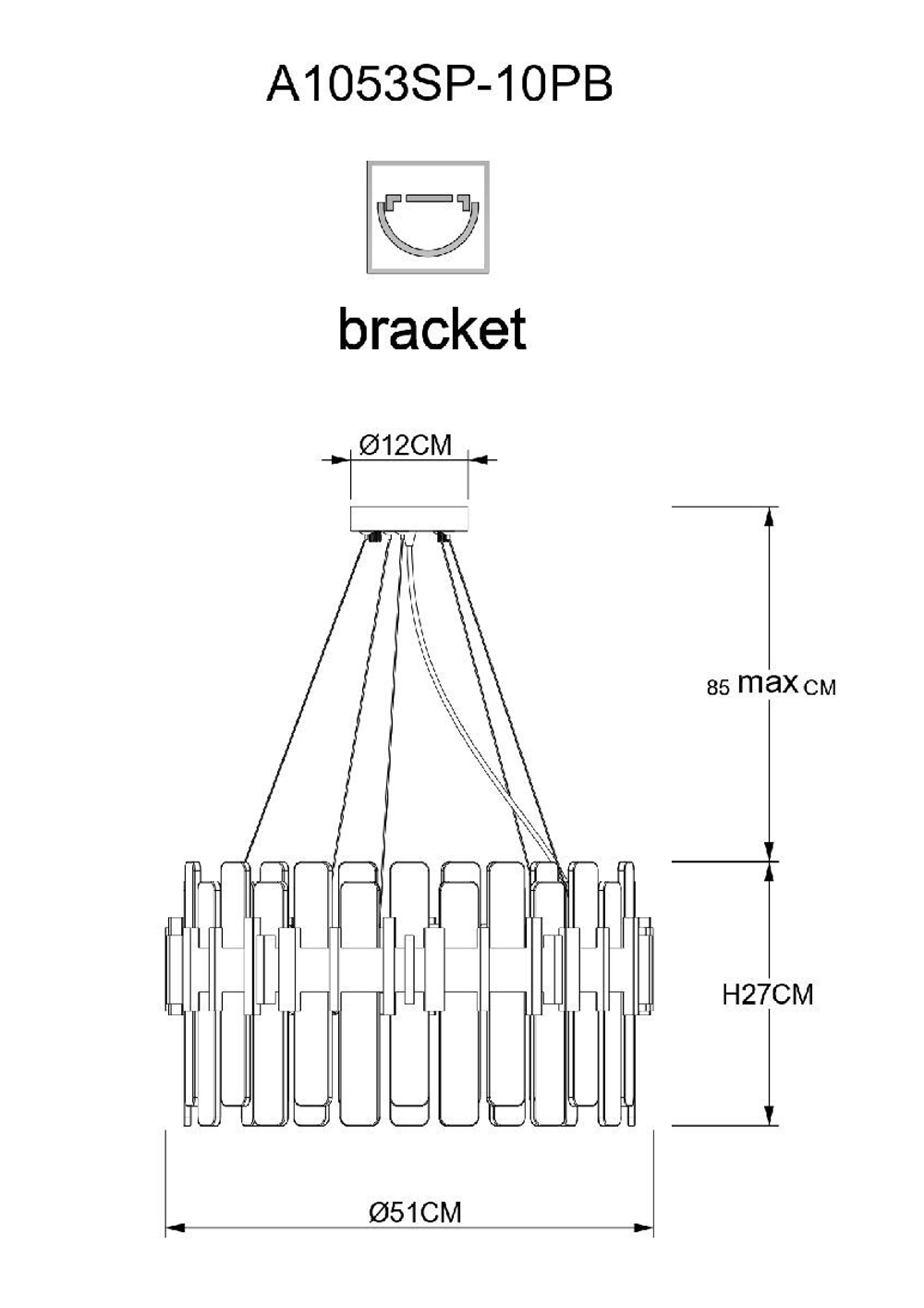 Подвесная люстра Arte Lamp A1053SP-10PB