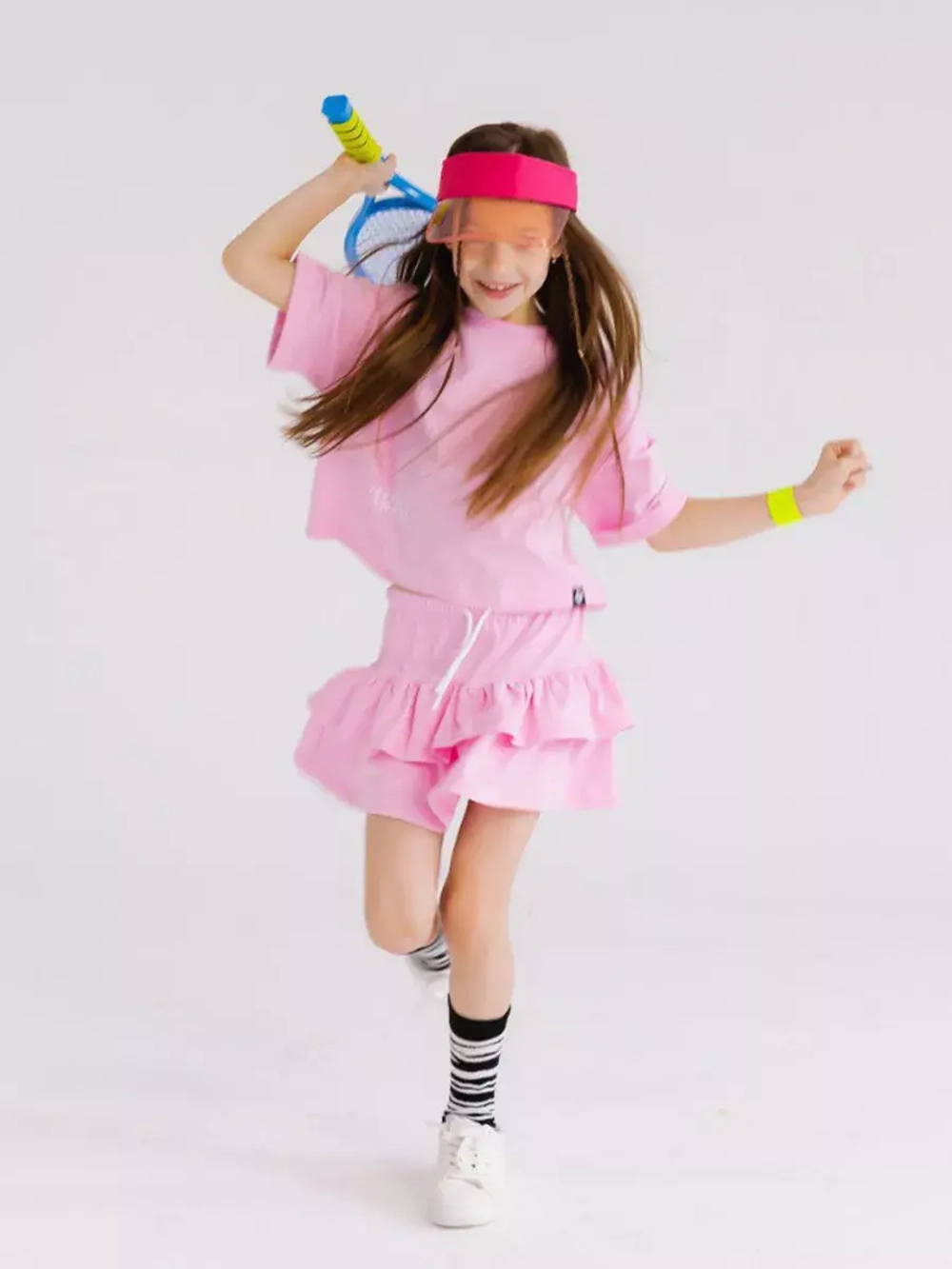 Костюм для девочки летний футболка и юбка шорты