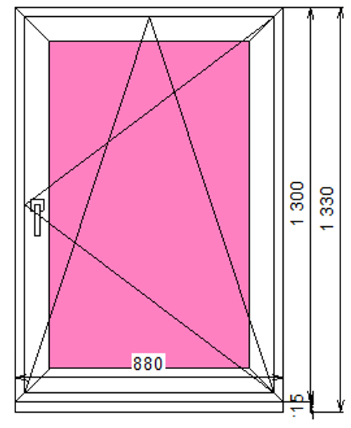 Пластиковое окно 1300 х 880 ТермА Эко