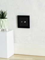 BRITE Розетка двойная TV+SAT РТВ/РСп12-БрЧ черный IEK