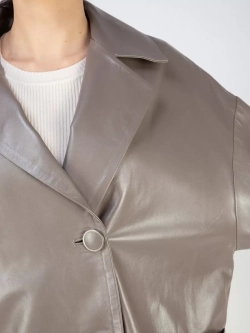 Кожаная куртка демисезонная оверсайз пиджак