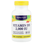 Healthy Origins, витамин D3, 50 мкг (2000 МЕ), 360 мягких таблеток