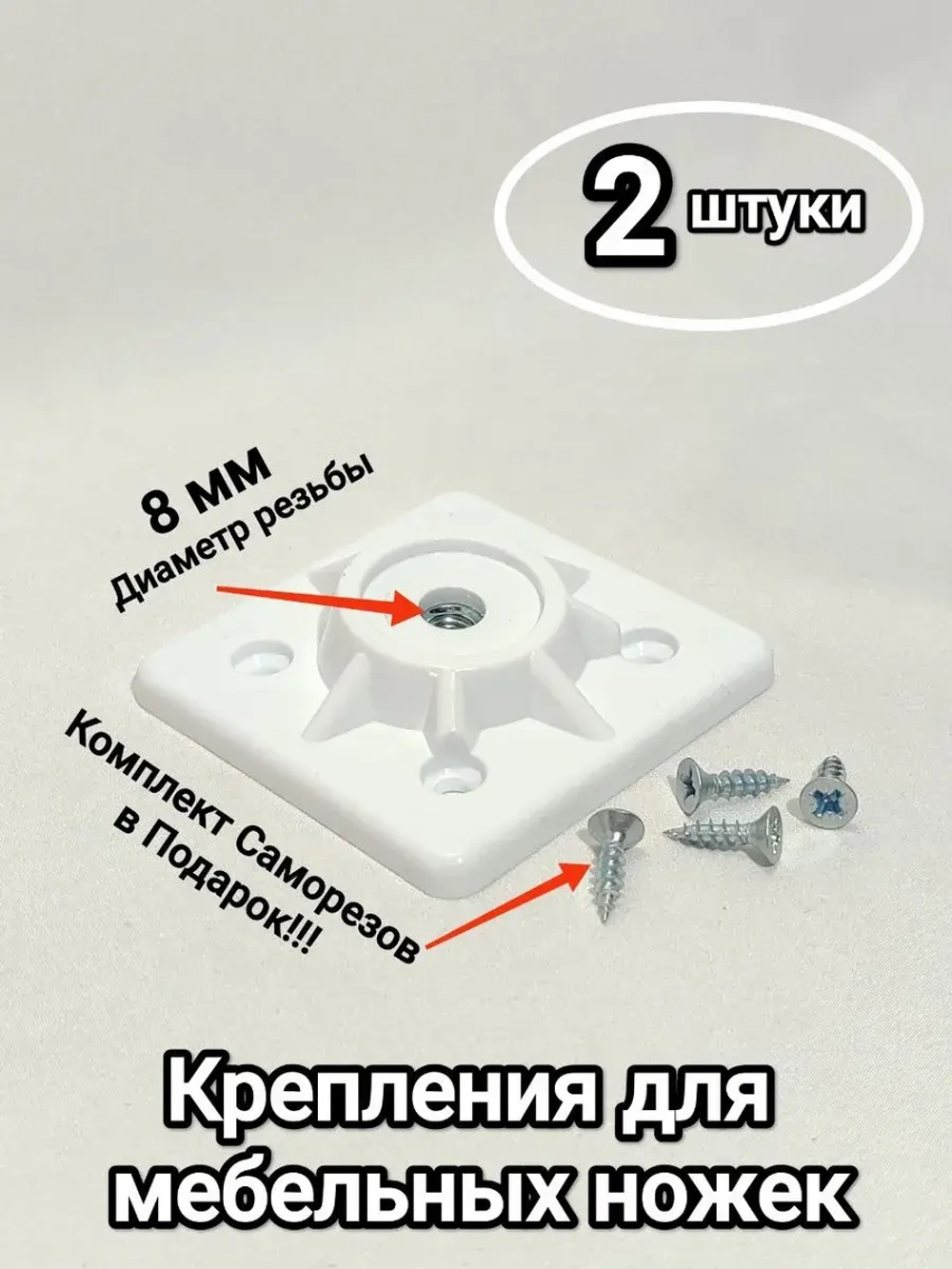 Крепление для ножек стола и стула, пластиковое M8