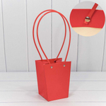 Пакет подарочный 15.5х13х9.5см Ваза для цветов (Красный)