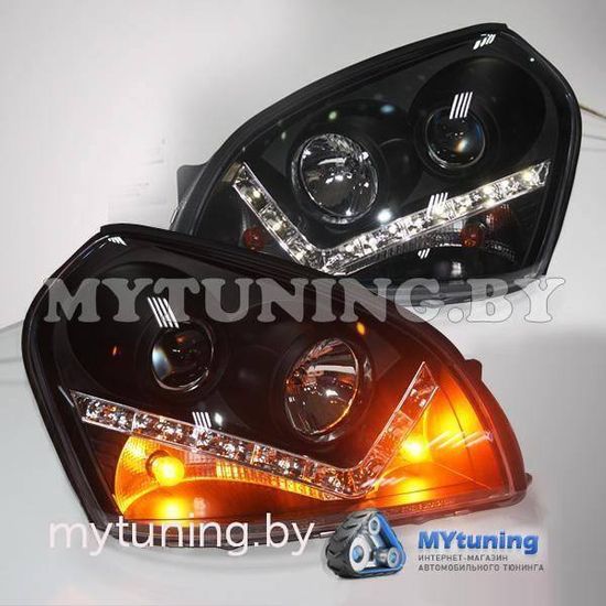 Передние фары Hyundai Tucson daylight black