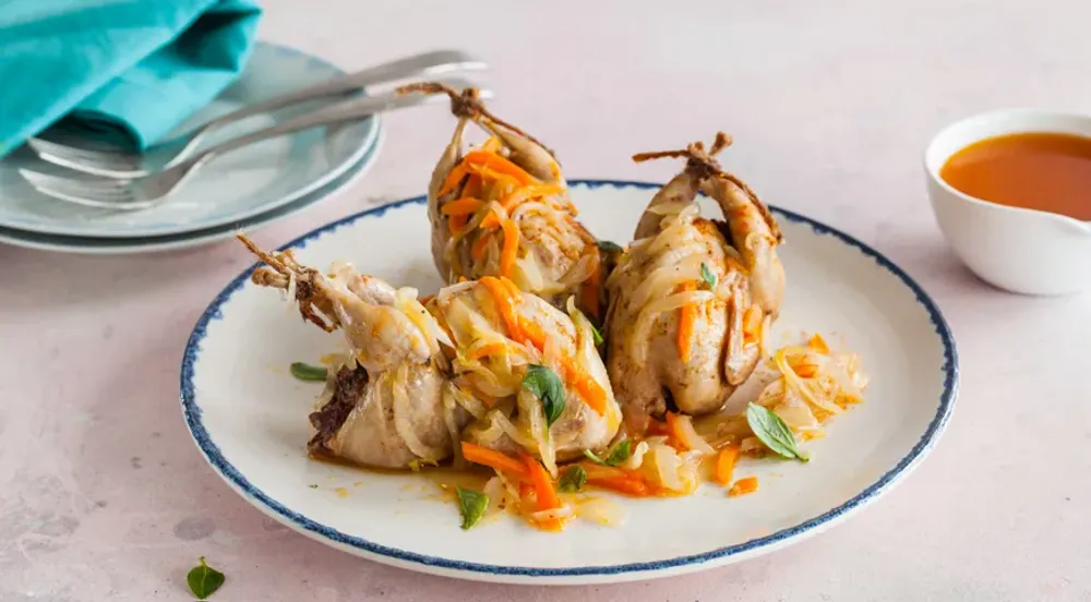 Перепелка фаршированная «по-деревенски с йогуртом»