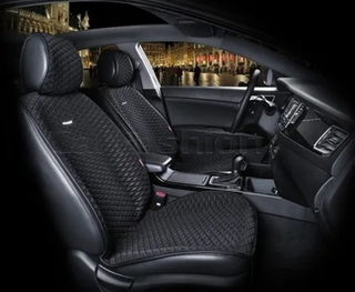 Накидки сидений Перед CarFashion (2шт) -Фронт 2D «PALERMO» 21750 -Полиэстер черный/черный