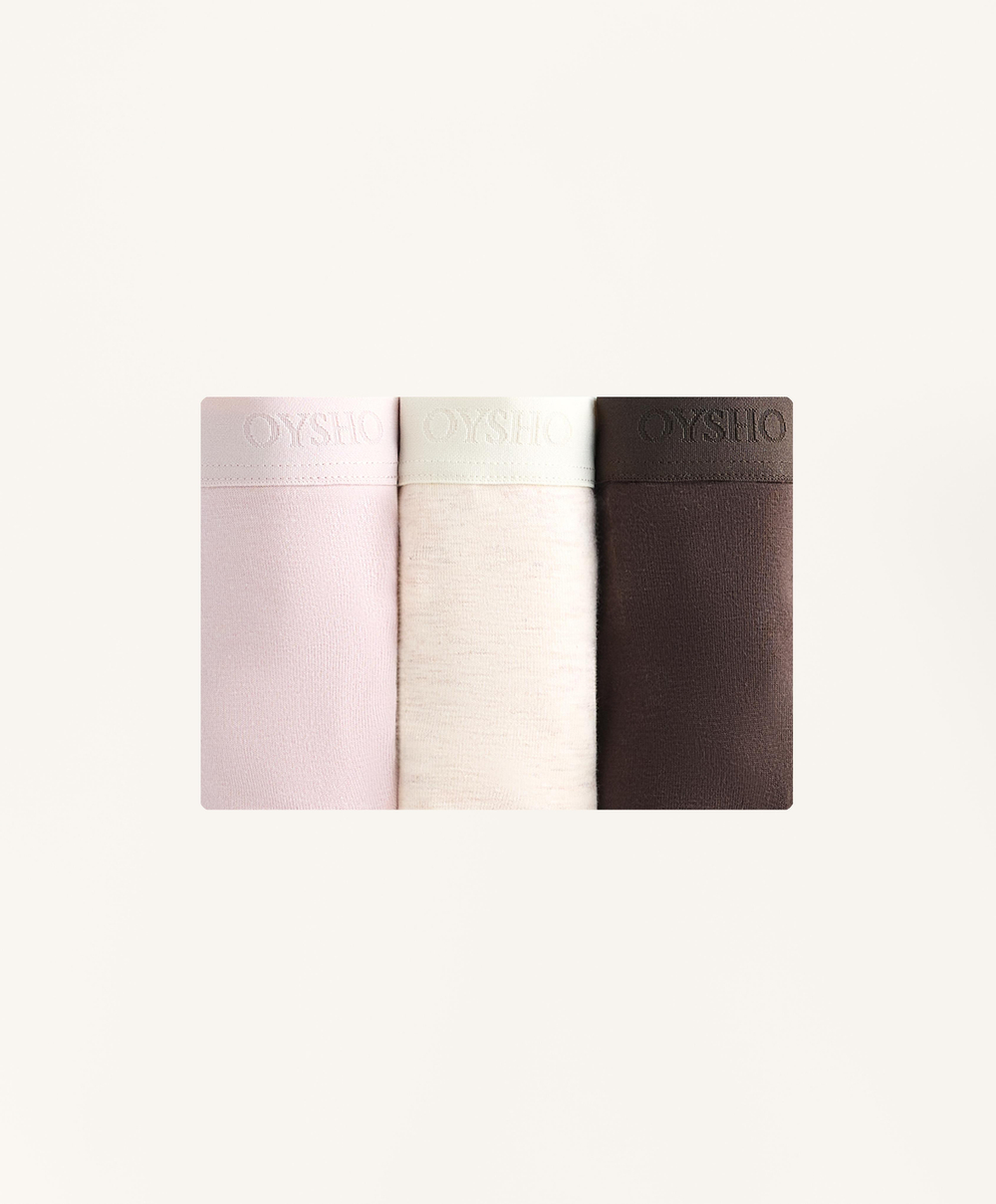 OYSHO Набор из 5 пар классических трусов из хлопковой смеси, лиловый