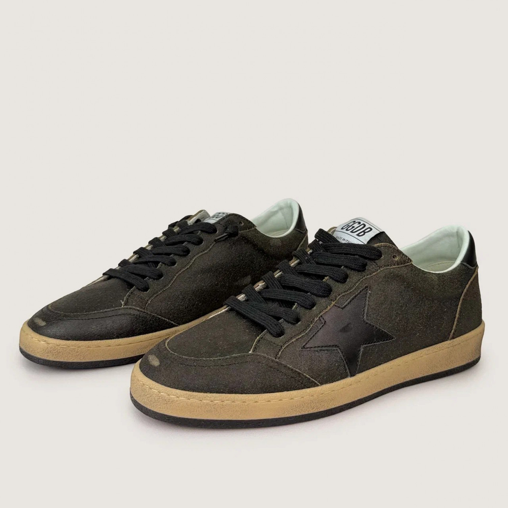 Golden Goose Ball Star / Темно-коричневые / черная зв муж