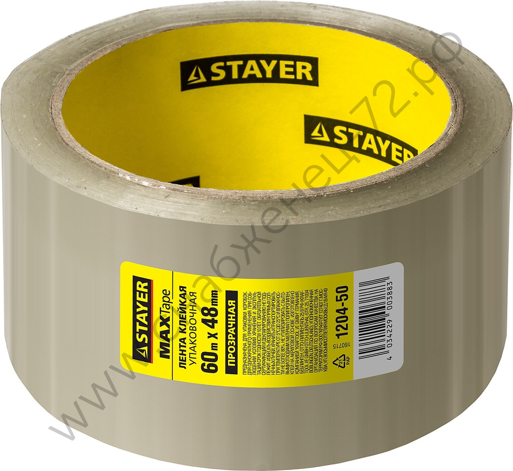 STAYER Max Tape 48 мм, 60 м 45 мкм, Прозрачная клейкая лента MASTER (1204-50)
