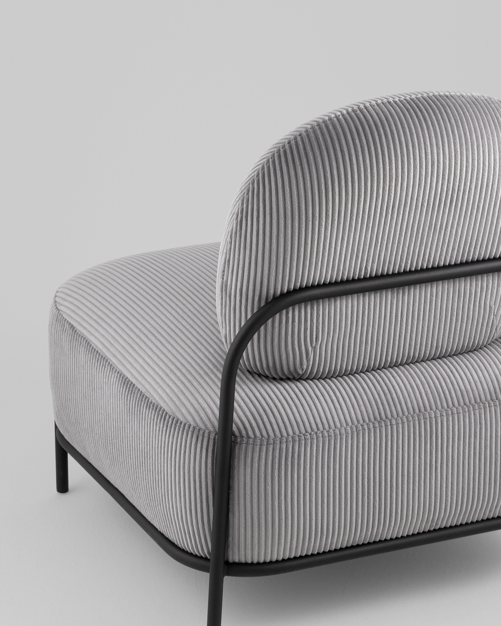 Кресло Стоун велюр рельефный светло-серый