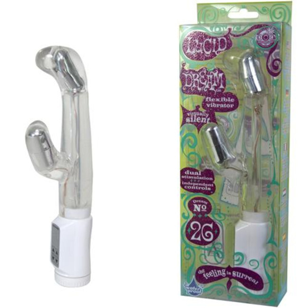 Белый вибратор Хай-Тек LUCID DREAM (Цвет: прозрачный)