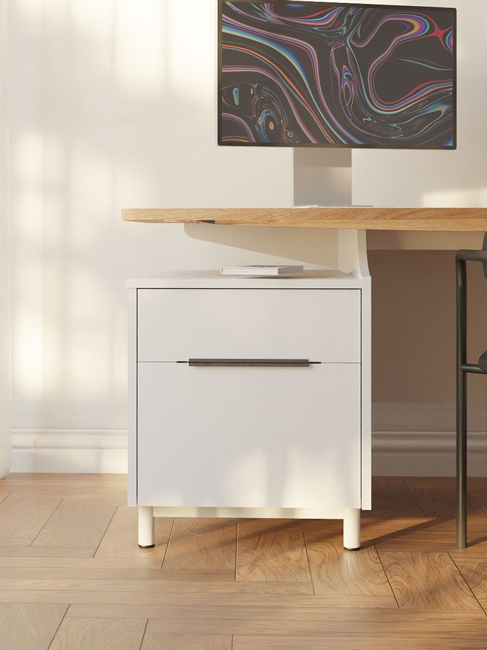 Стол компьютерный 185х75х75, Ochensol, письменный, для школьника, рабочий, офисный, белый, Dipriz