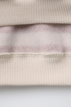 ZARA ТОЛСТОВКА В ПОЛОСКУ С ВЫШИВКОЙ «ОЛЕНЬ», ЭКРЮ