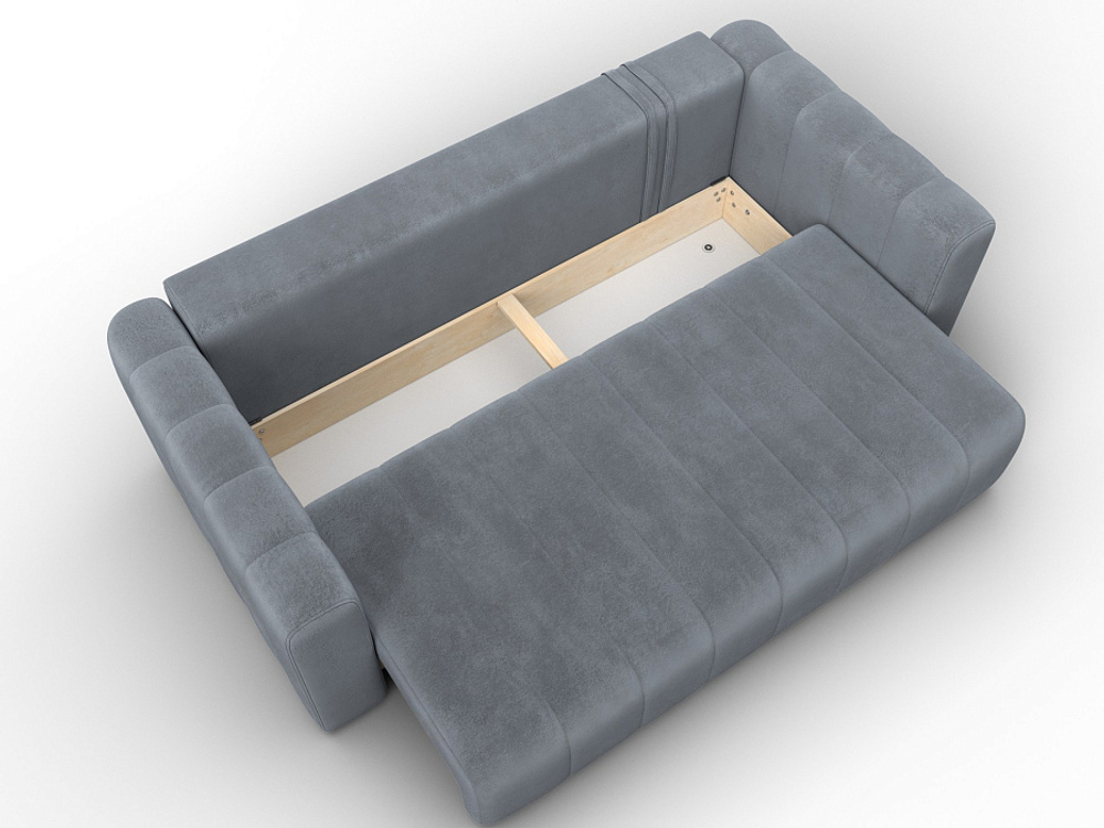 Диван прямой Лига-062 НПБ ВЕЛЮР TOWER 10 серый