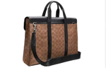 COACH Metropolitan Coated Canvas Portable One Shoulder Crossbody Flap Briefcase Regular Men"s Brown Black Multicolor
