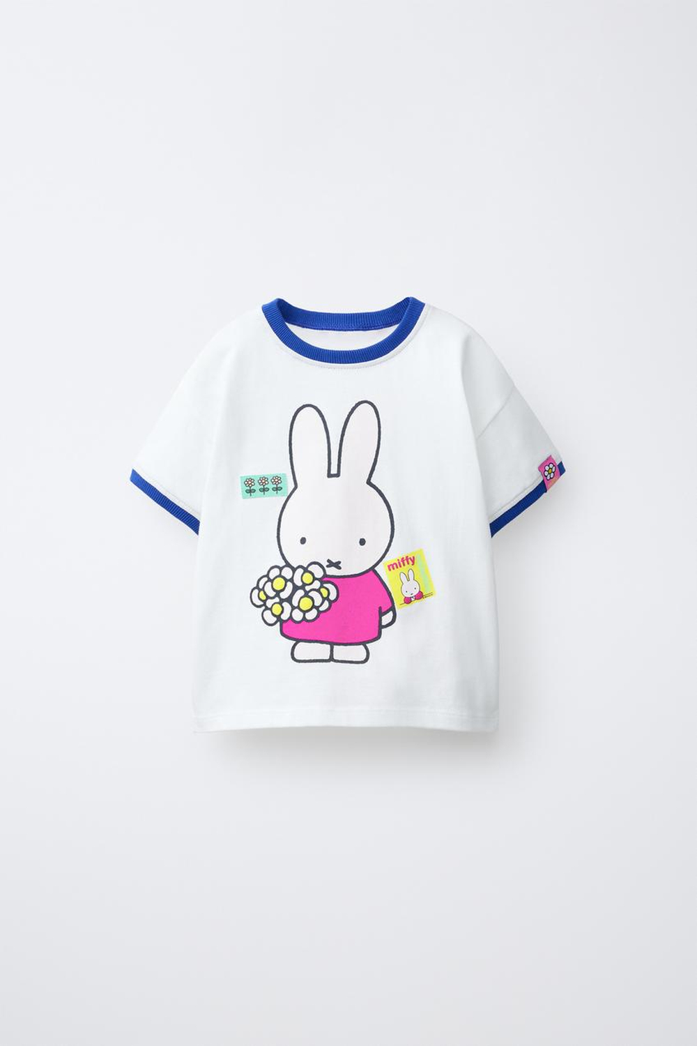 ZARA ФУТБОЛКА С КОНТРАСТНЫМИ ДЕТАЛЯМИ И ПРИНТОМ MIFFY™ MERCIS BV ©, БЕЛЫЙ