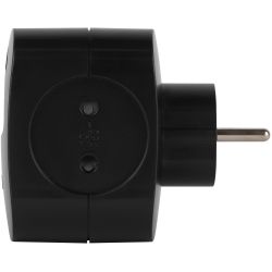 Разветвитель электрический ЭРА SP-4-3USBAC-B на 4 розетки + 3 USB A+C со шторками 10А черный | Тройники