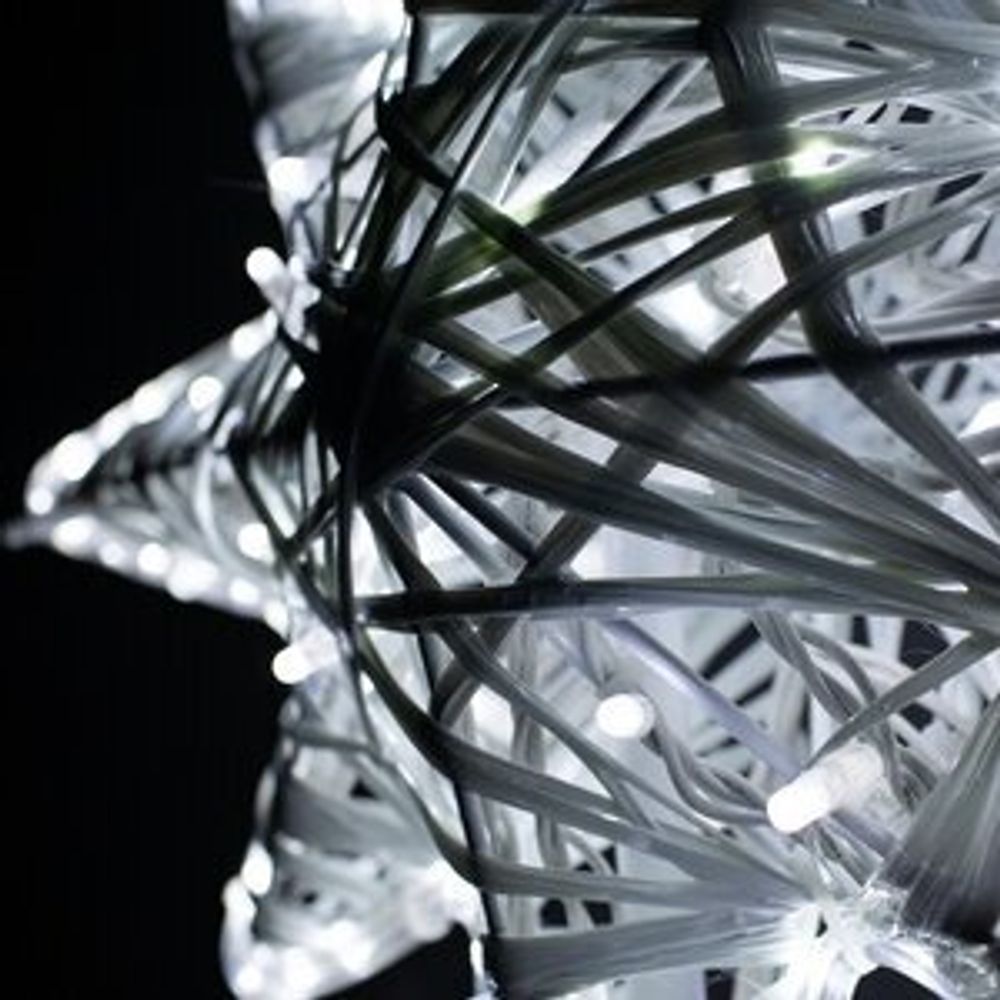 белая макушка из стеклонити на уличную елку