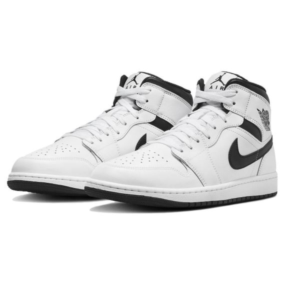 Jordan Air Jordan 1 Винтажные баскетбольные кроссовки MID Топ Белый черный Мужские