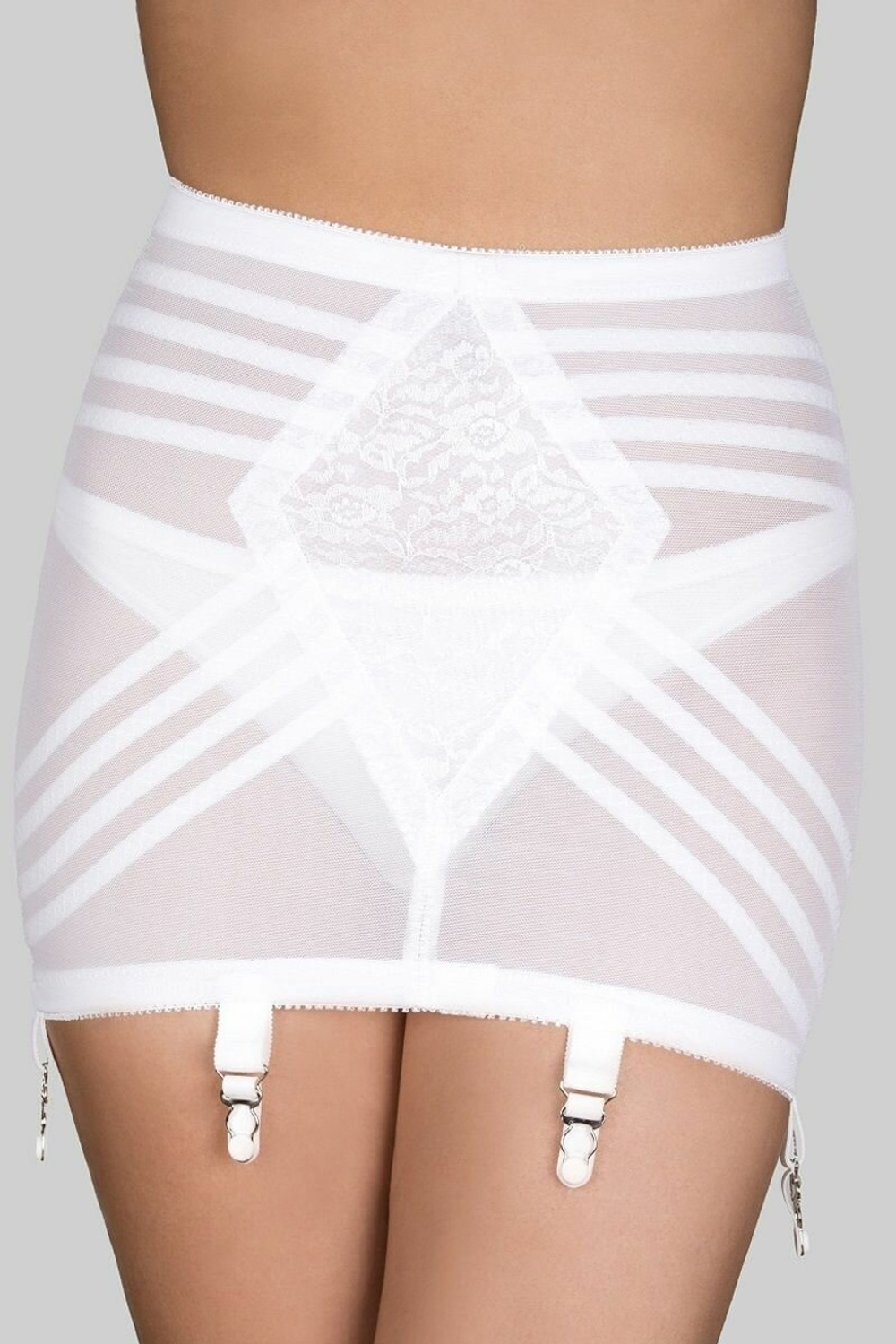 Корсетный пояс для чулок сильной коррекции (Размер: L) (Цвет: белый)