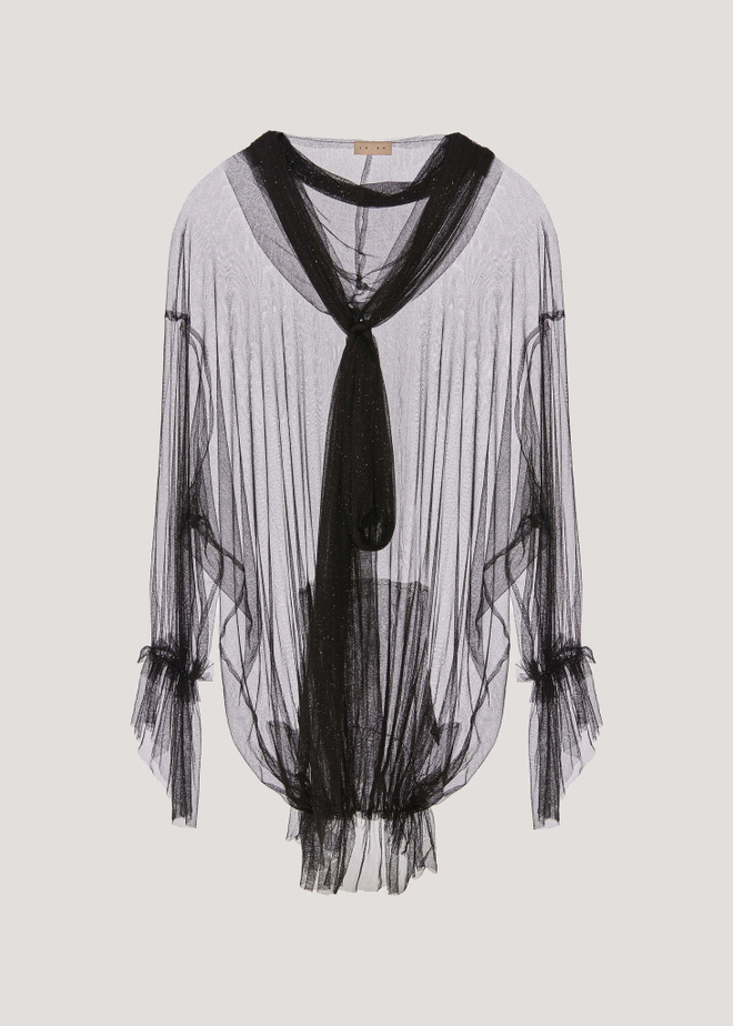 Блестящее шелковое оверсайз худи