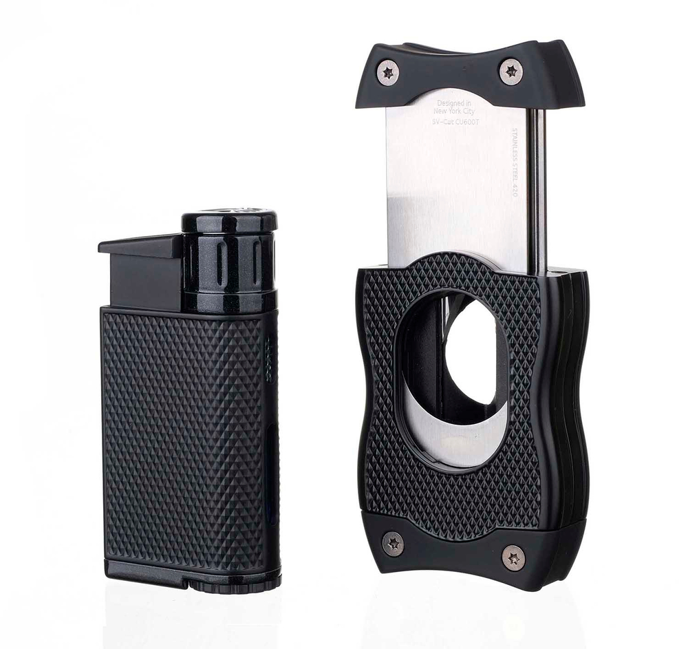 Подарочный набор зажигалка и каттер, Evo, черный GS520C01