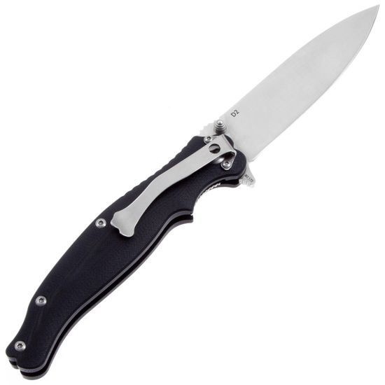 Складной нож Reptilian Вояж-01 черный c клинком из стали D2, рукоять G10