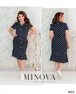 Платье 8613-темно-синий Minova