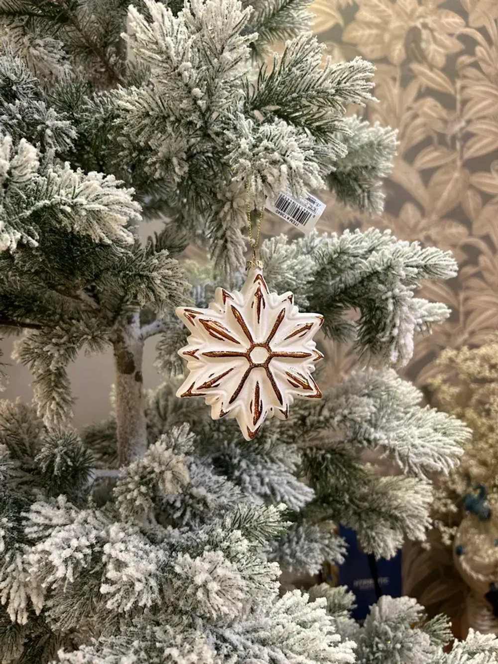 Елочная игрушка Снежинка пряничная №1,10,5 см, стекло