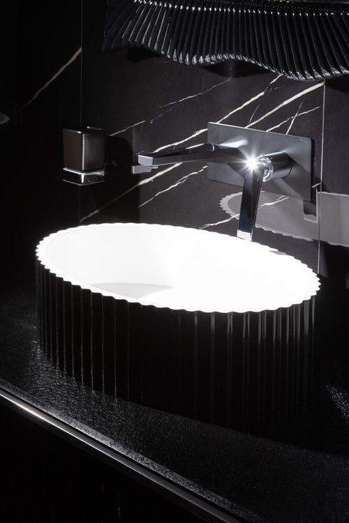 Boheme Раковина Canale рифл глянец чёрный