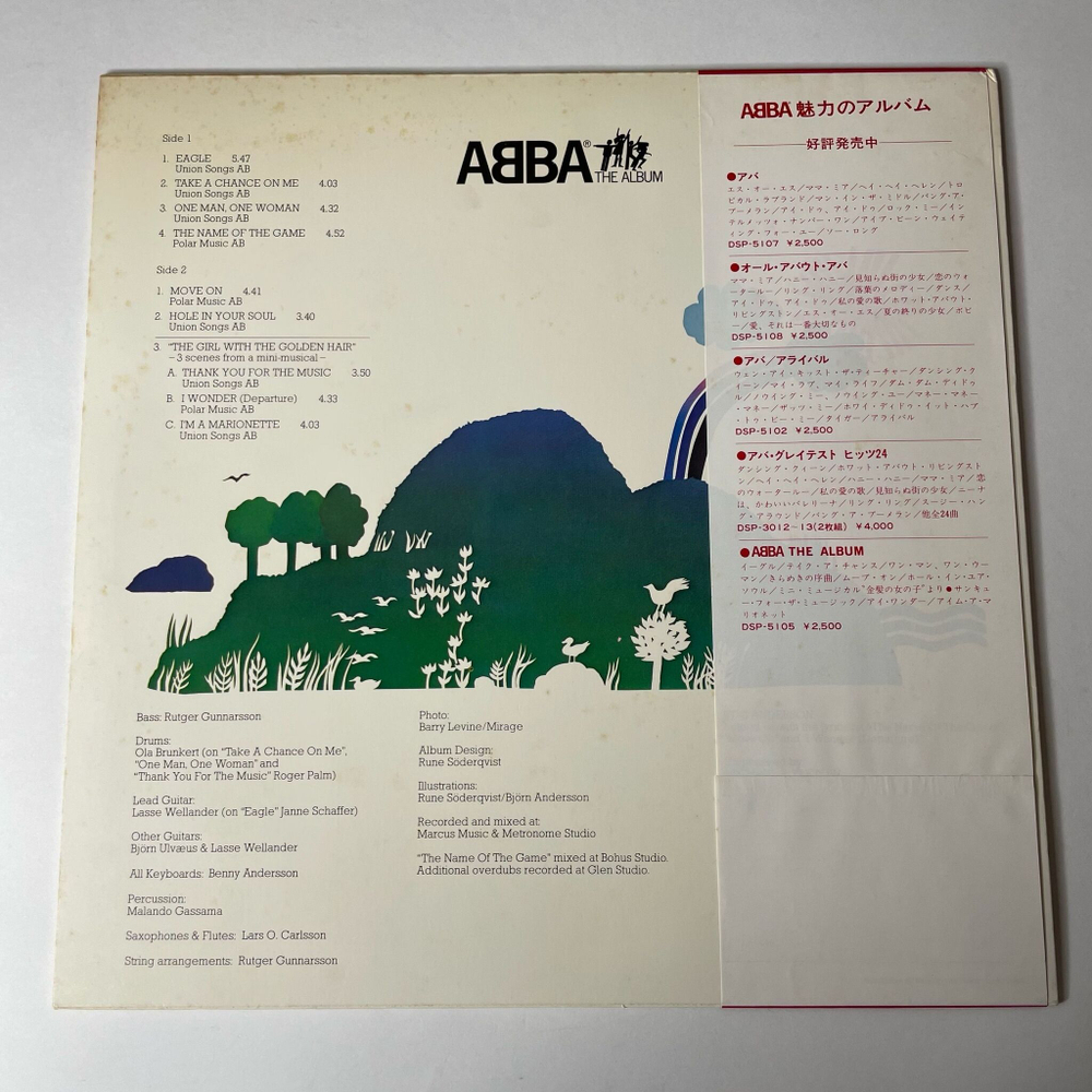 Винтажная виниловая пластинка LP ABBA АББА The Album Альбом (Japan 1978) (Red Obi)