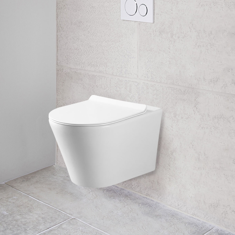 Унитаз подвесной Vito VT1-23 безободковый, цвет белый, ультратонкое soft-close сиденье, , шт