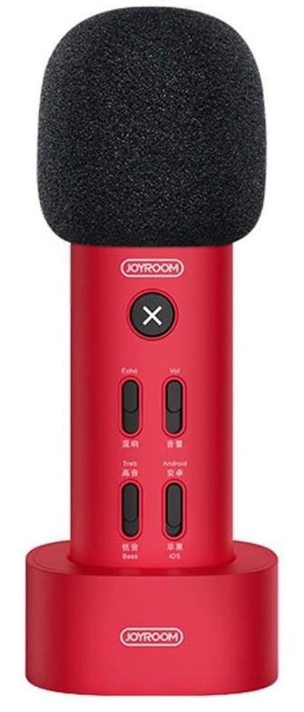 Беспроводной Bluetooth микрофон караоке Joyroom  JR-K2 red