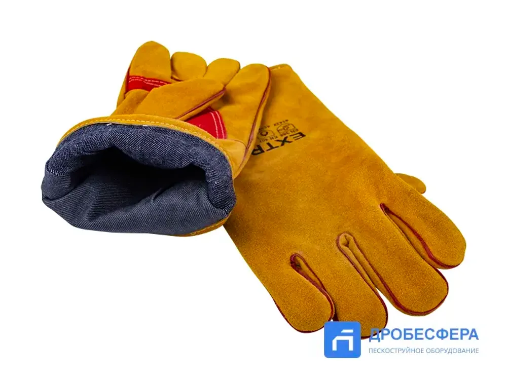 Перчатки пескоструйщика (кожа), оранжевые арт. EXT orange