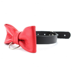 Эффектный красный ошейник-бабочка на черных ремнях (Цвет: красный с черным)