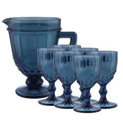 Lenardi 588-434 Набор графин и 6 бокалов 250 мл в под.уп.(х4) Синий