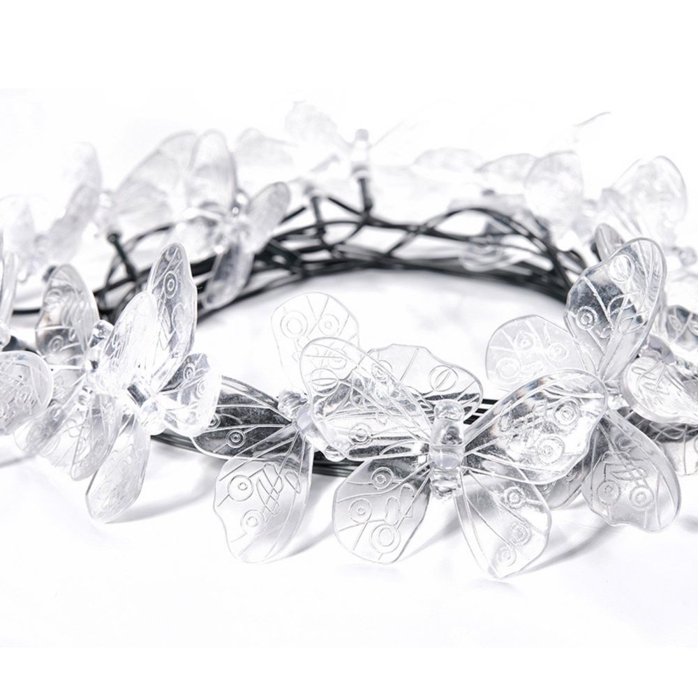 USL-S-129-PT4000 BUTTERFLIES Садовая гирлянда на солнечной батарее Бабочки. 20 светодиодов. Разноцветный свет. 1xАА Ni-Mh аккумулятор в-к. IP44. TM Uniel.