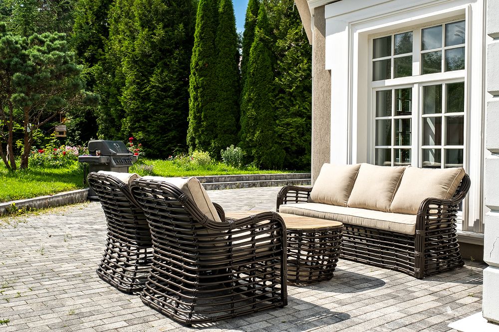 "Ницца" лаунж-зона из искусственного ротанга, цвет бронзовый