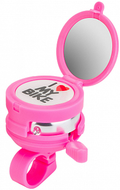 Звонок 34S-10 алюминий/пластик, розовый "Зеркало"