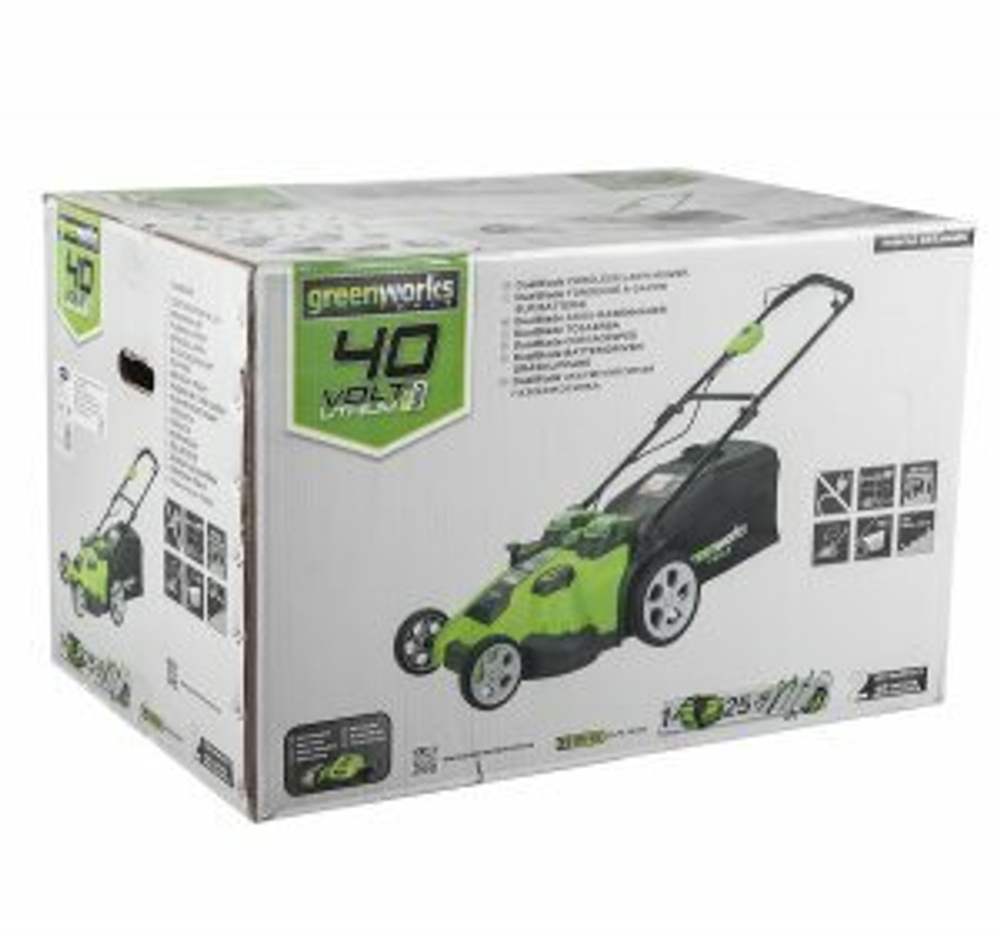 Газонокосилка аккумуляторная GREENWORKS TwinForce G40LM49DB 40В,49см,без АКБ и ЗУ (2500207)