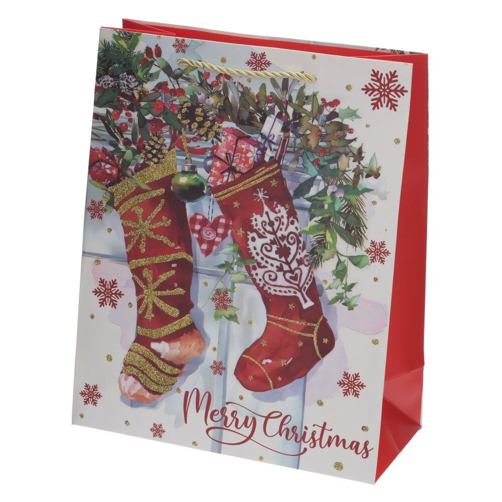 GAEM Пакет подарочный M (бумага 210г/м2, блок 12шт), L32 W12 H26 см, 4в.