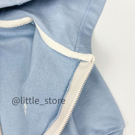 Комбинезон из футера с начесом "One Love" Голубая дымка